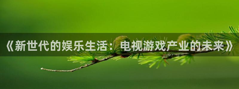 长征娱乐平台登录线路：《新世代的娱乐生活：电视游戏产业的未来